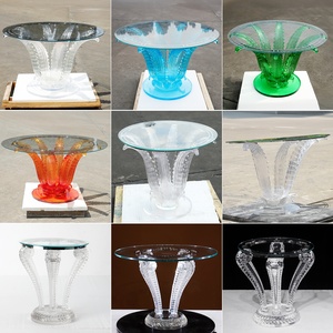 Support à fleurs pour hall d'hôtel, décoration de table d'entrée, support à fleurs en verre transparent, style luxe léger - Product Image 4
