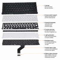Clavier A1425 uniquement pour MacBook Pro Retina 13 pouces 2012 2013, disposition US, clavier de remplacement sans rétroéclairage
