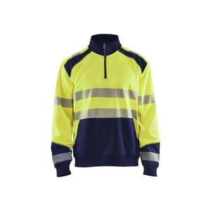 BLAKLADER - 355625283389L Sudadera Hi-Vis con media cremallera Amarillo/Azul marino-EAN 7330509610091 ROPA DE TRABAJO DE LA HI-VIS - Product Image 1