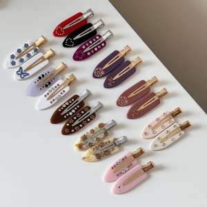 Barrette à cheveux vintage tendance avec strass, barrette papillon en acétate, pinces à cheveux sans couture pour maquillage - Product Image 1