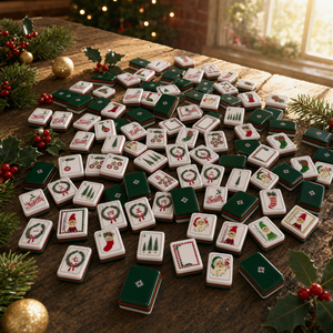 Juego de Mahjong Americano de Lujo Moderno de 4 Capas, Fichas de Acrílico Verdes, Portátil, Diseño Personalizado, Regalo Navideño para Entretenimiento - Product Image 1