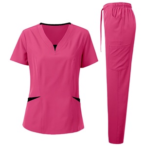 Ensembles de blouses et pantalons de travail multicolores tissés 95% polyester + 5% élasthanne, extensibles, à jambe droite, avec détection d'aiguilles, pour cliniques médicales - Product Image 6