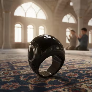 Nuevo Anillo Inteligente Zikr QB709 de Cerámica 2026, Contador Musulmán de Alta Calidad con Reloj Azan, Anillo Tasbeeh - Product Image 1