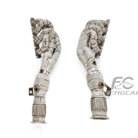 Collecteurs d'échappement sport en acier inoxydable pour Audi R8 V8 4.2 2006-2015 – Performance améliorée avec tuyau de descente isolé pour une puissance accrue en course