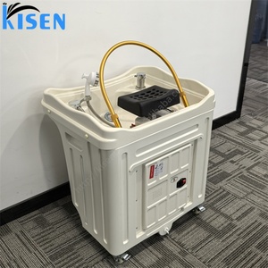Kisen Hot Selling Factory Direct-sale Shampoo Basin Two Tanks System <b>Led</b> <b>Light</b> Design Removable Adjustable Hair Wash Sink - Product Image 6