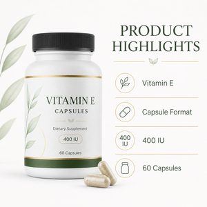 Vitamine E Naturelle en Gros pour Adultes, Ultra Tocotriénols 330mg, Mélange Antioxydant, 60 Capsules, Soutient l'Immunité et la Santé de la Peau, Marque Privée - Product Image 2