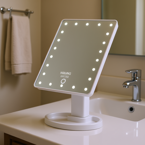 Espejo LED Cuadrado Myrva con Diseño Giratorio, Marco de Plástico Moderno, Espejo Inteligente Independiente para Uso Doméstico - Product Image 2