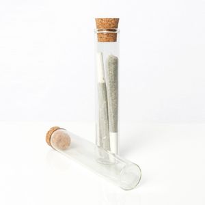 Tube <span class=keywords><strong>en</strong></span> <span class=keywords><strong>verre</strong></span> borosilicate de 120 mm avec bouchon <span class=keywords><strong>en</strong></span> liège, anti-odeur, pour pré-rouleaux de fleurs exotiques, avec autocollant, pour emballage de dispensaire - Product Image 4