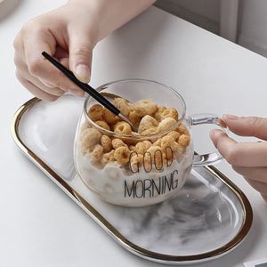 Taza de vidrio transparente personalizada de fábrica Taza de vidrio de café de jugo de leche de desayuno de alto borosilicato de gran capacidad - Product Image 6