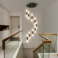 9-lumière Îlot De Cuisine Moderne Dimmable LED Moderne Noir Or Plafond Pendentif Lumière Salon Chambre Foyer LED 54W Escaliers