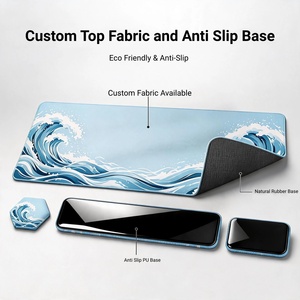 Juego de Alfombrillas de Escritorio Multifuncionales de Diseño Personalizado, 4 Piezas, Alfombrilla de Ratón Grande para Juegos, Reposamuñecas para Teclado, Soporte para Muñeca - Product Image 4
