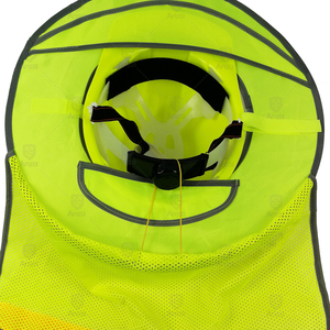 <span class=keywords><strong>Casque</strong></span> de sécurité de <span class=keywords><strong>chantier</strong></span> haute visibilité, respirant, léger, avec visière en maille et protection de nuque, réfléchissant, jaune/<span class=keywords><strong>orange</strong></span>, personnalisable - Product Image 2
