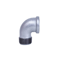 Coude de raccordement femelle en fonte malléable zinguée noire, tête hexagonale, classe 1000, conforme à ASTM NPT