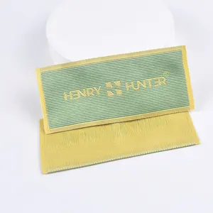 Custom Recycled Garment Processing Accessories Soft Woven Sewing Labels With Texture