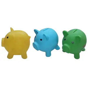 Transparent Plastic Pig Shape Money Saving Box Piggy Coin Bank