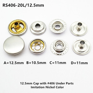 Nút Bấm Vòng Kim Loại 12.5Mm 20L Với #406 Dưới Các Bộ Phận Màu Niken Giả, Nút Chốt Kim Loại - Product Image 2