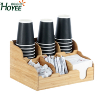 Boîte de rangement en papier de bambou pour gobelets, sachets de thé et mouchoirs, organisateur pour bars