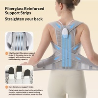 Correcteur de posture dorsal unisexe en maille respirante avec rappel intelligent et soutien à armature en acier pour la correction de la posture et la prévention de la cyphose