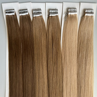 Extensions de cheveux adhésives de haute qualité, sans nœuds, sans perte de cheveux, Remy 100% cheveux humains, pour femmes blanches, ruban adhésif invisible
