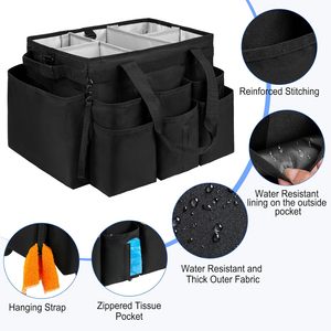 Bolsa de Limpieza con Ruedas Grande y Personalizable, con Correa de Hombro Desmontable, Organizador de Artículos de Limpieza para Personal de Limpieza - Product Image 4