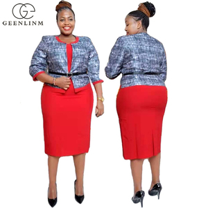 Trajes de Dos Piezas para Mujer, Tallas Grandes, Vestido Formal Profesional para Oficina - Product Image 1