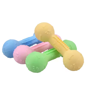 Wholesale <b>Interactive</b> Dog Training Chew <b>Toys</b> Durable TPR Rubber Bone Dumbbell Footprints Design <b>for</b> Teething <b>Pet</b> Chew <b>Toy</b> - Product Image 4