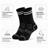 Chaussettes de sport tricotées New East Wholesale Brand, chaussettes athlétiques pour hommes, en coton, avec motif jacquard, chaussettes personnalisées