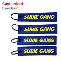 Geborduurde sleutelhangers met aangepast logo, bulkverpakking voor klassieke auto-accessoires & gepersonaliseerde geweven sleutelhangers van textiel