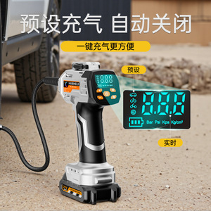 Handheld Air Compressor 12V Lithium Ion <b>Battery</b> LCD Display Portable Tire Inflator Wireless High Pressure <b>Pump</b> - Product Image 5