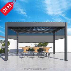 Luxuriöse Moderne Outdoor-Pergola Aluminium Wasserdichtes Lamellendach Metall-Gartenpergola 3x3 3x4 - Product Image 1