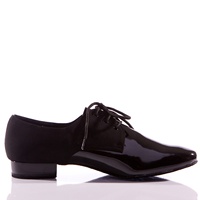 Pointure US 4.5-13.5 Hauteur du talon 2.5cm Chaussures de danse latine salsa professionnelles pour hommes en cuir verni noir confortables pour l'intérieur