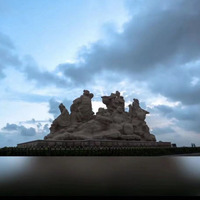 Sculptures de bouddha en pierre, figurines des 8 empereurs de la mer,