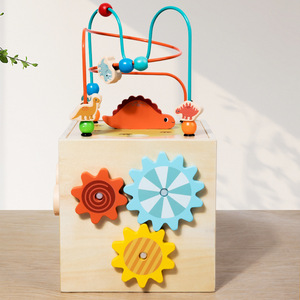 Montessori giocattolo per l'apprendimento precoce multifunzione dinosauro Bead Maze Puzzle Box gioco di abbinamento di frutta per lo sviluppo del cervello <span class=keywords><strong>dei</strong></span> bambini - Product Image 5