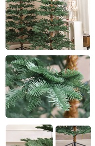 Albero di Natale Artificiale in PVC Floccato di Alta Qualità con Luci Incandescenti, Decorazione Natalizia con Spina Elettrica per Casa e Giardino - Product Image 6