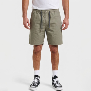 Pantaloncini <span class=keywords><strong>Bermuda</strong></span> da <span class=keywords><strong>uomo</strong></span> alla moda Casual elasticizzati in tessuto di cotone traspirante al ginocchio con motivo solido - Product Image 1