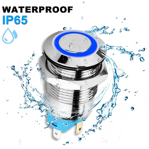 Interruptor de palanca LED a prueba de agua de 12mm, enchufe de cable 12V-24V, 3A, Metal IP65, botón de encendido/<span class=keywords><strong>apagado</strong></span> normalmente abierto, combinación SPST 1NO - Product Image 2