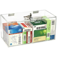 Boîte à médicaments en acrylique transparente personnalisée, boîte de rangement à double compartiment, boîte de rangement multifonctionnelle pour médicaments de bureau à domicile