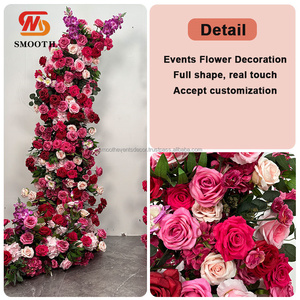 SMOOTH Artificial Decoration Flower <b>Backdrop</b> Pink Flower Arch <b>Stand</b> High Quality Arrangements for Wedding - Product Image 2