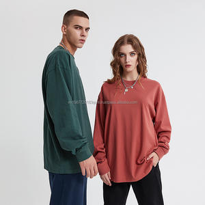 Camiseta de manga larga personalizada para hombre, ropa de calle vintage de gran tamaño con impresión de pegatina de transferencia de calor personalizada, 100% algodón - Product Image 2