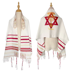 Châle de Prière Tallit Long de Quatre Couleurs pour Musulmans et Juifs, Talit Casher d'Israël avec Sac - Product Image 2