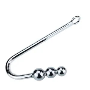Jouet vente chaude <span class=keywords><strong>gode</strong></span> anal godemichet Anal Sex Toys acier inoxydable métal 3 perles crochet anal - Product Image 1