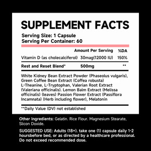 Capsules brûle-graisses nocturnes pour femmes, compléments alimentaires amincissants à base de plantes avec extrait de haricot blanc - Product Image 6