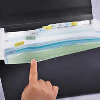 FOSKA A4 Taille Rouge Bleu Noir Couleur Unie 13 Poches Individuelles Expansion Organisateur Dossier de Fichiers avec Capacité de 350 Feuilles