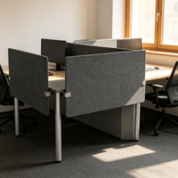 Écran Acoustique Ignifuge Classe A à Fixation par Pince, 100% PET, NRC 0.9 Certifié, pour Bureau