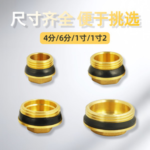 Bouchons filetés mâles en cuivre massif épaissi, 4-6 points, pour tuyaux d'eau, bouchons filetés de 1 pouce, bouchons filetés mâles 32 - Product Image 2