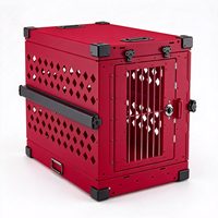 Cage pliable pour animaux de compagnie en aluminium de couleur personnalisée, robuste, portable, approuvée par les compagnies aériennes, style cage de voyage