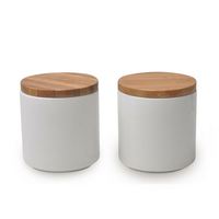 Récipient à café, thé, pot de stockage des aliments, porcelaine céramique, biscuits, bonbons, pots de stockage avec joint hermétique, ensembles de couvercles en bois