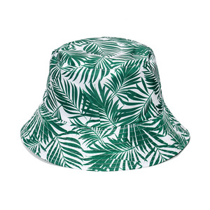 Summer All Over Print Foldable Sun Beach Cap Adult Polyester <strong>Fisherman</strong> Double Sided Reversible Hemp Bucket Hat - Product Image 3