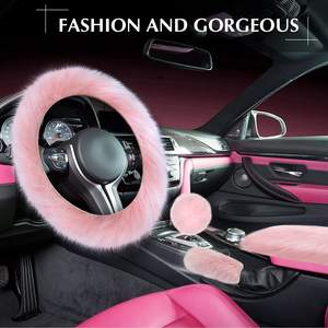 Furry antideslizante decoración de coche cubierta de freno de mano engranaje cálido cubierta de <span class=keywords><strong>volante</strong></span> de coche cubiertas de <span class=keywords><strong>volante</strong></span> esponjosas - Product Image 6