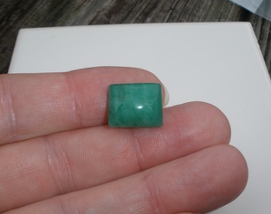 Cabochon rectangulaire vert émeraude, gemme naturelle non montée (15x12mm) pour la fabrication de bijoux - Product Image 2